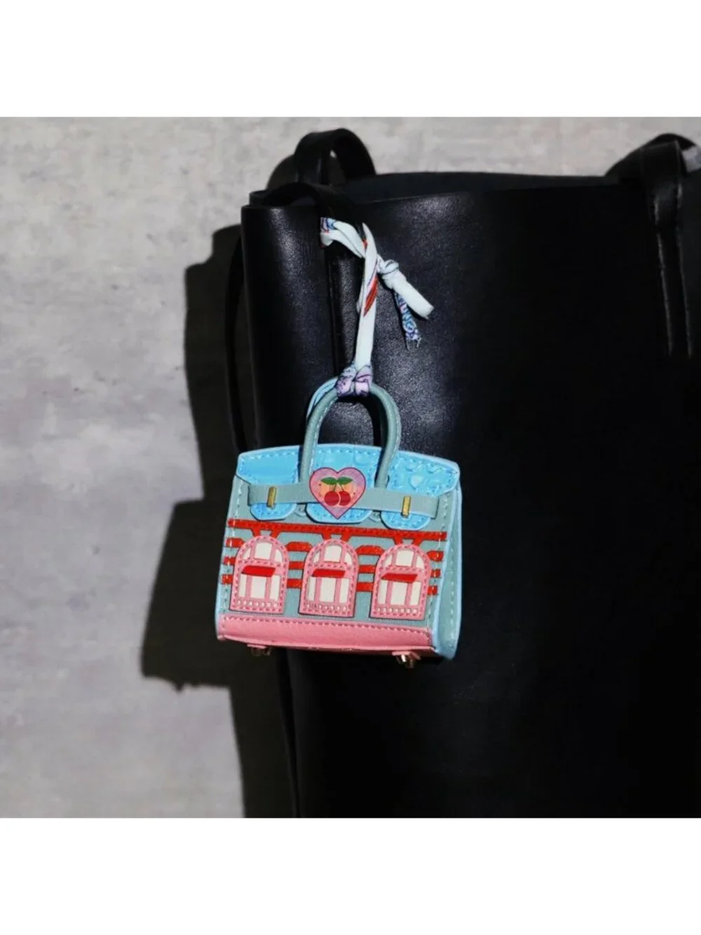 Stylish 2 PCS Mini Tote Bag Charms & Keychain Pouch - Small Coin Purse Wallet